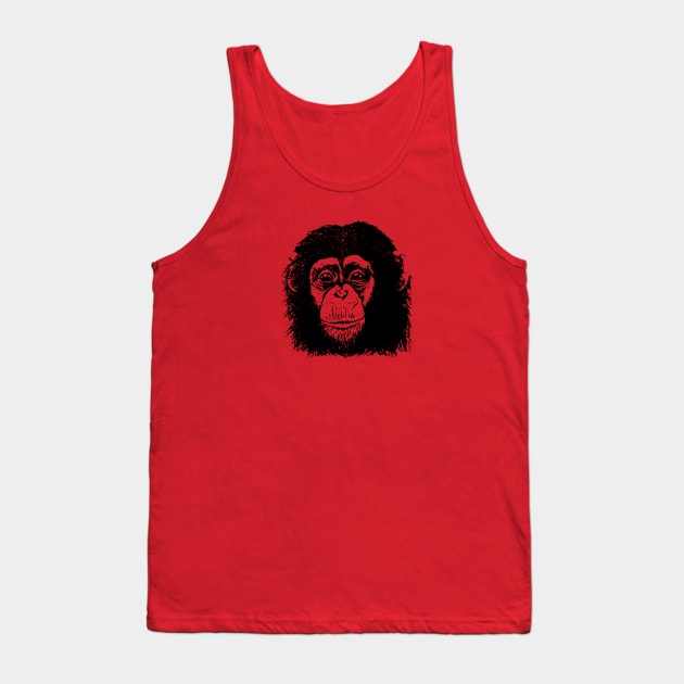 Chimp Face Black on color Tank Top by ToddPierce